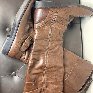 JustFab, Brown, Leather boots, 8.5